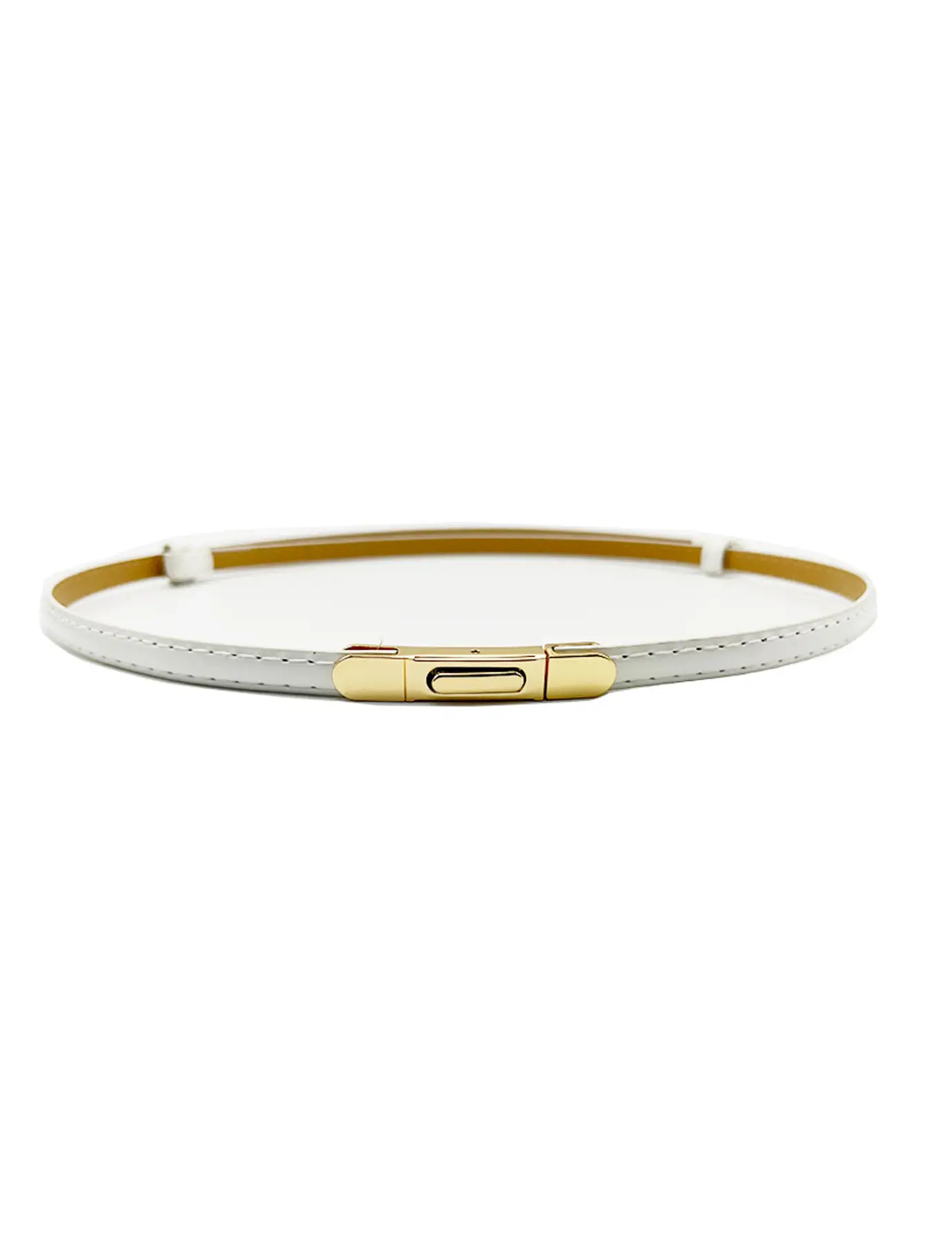 Red Leather Belt Belt with Silver Clasp