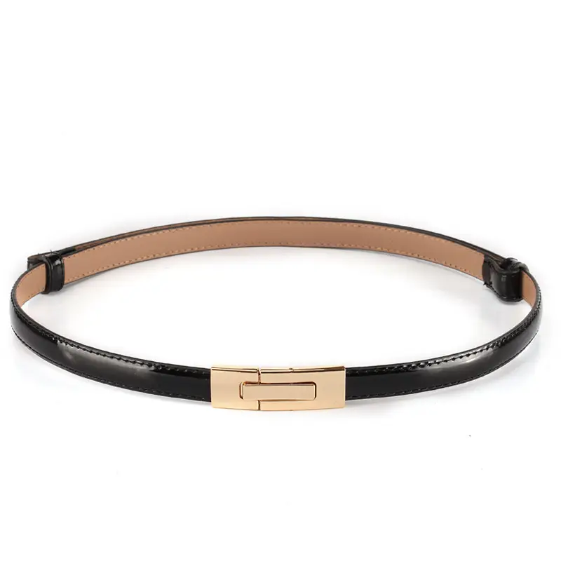 Red Leather Belt Belt with Silver Clasp