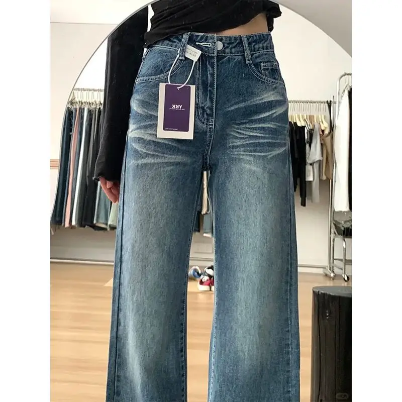 Dark Blue Wide Leg Jeans for Women 2024