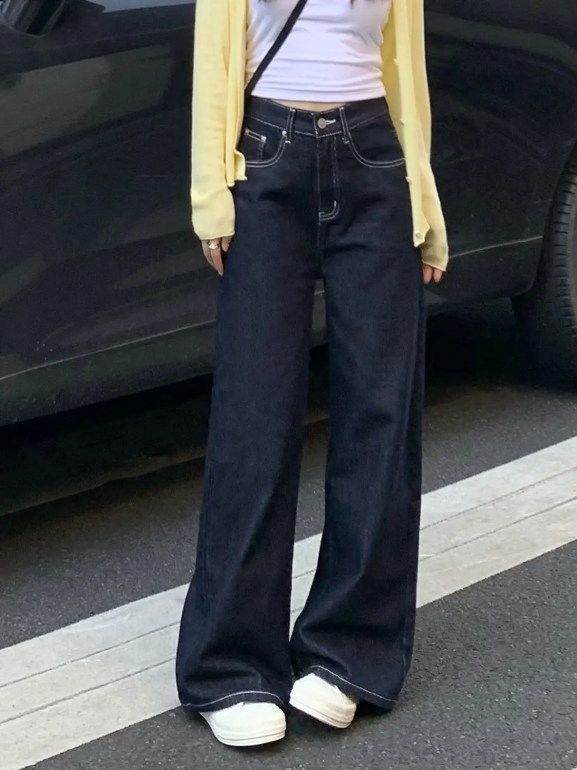 Women Wide Leg Pants Dark Blue Chubby mm2024 — feature 7