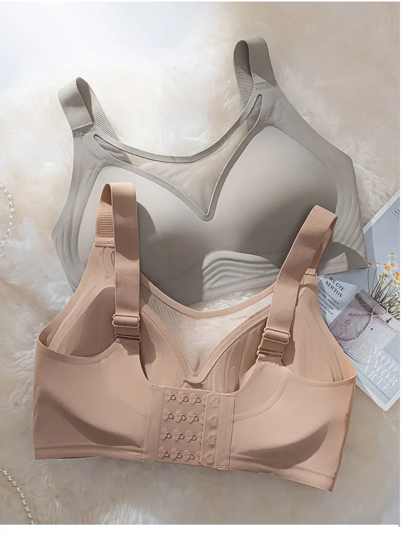 Breathable Mesh Seamless Women's Underwear That Makes Large Breasts Appear Smaller, with Soft Support to Gather Side Breasts, Comfortable and Soft, Plus-Size Bras Wholesale — feature 18