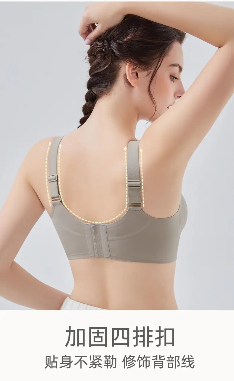Breathable Mesh Seamless Women's Underwear That Makes Large Breasts Appear Smaller, with Soft Support to Gather Side Breasts, Comfortable and Soft, Plus-Size Bras Wholesale — feature 7