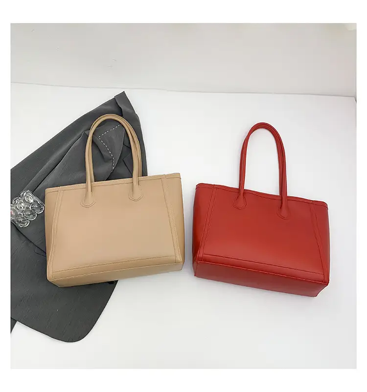 Retro Korean Style Leather Shoulder Tote Brown — feature 30