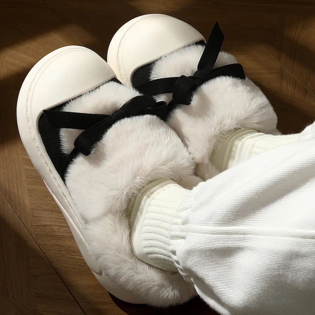 2024 New Style Cotton Slippers Women's Winter Bag Heel Indoor Home with Heel Warm Platform Cotton Shoes Women's Winter - Image 8