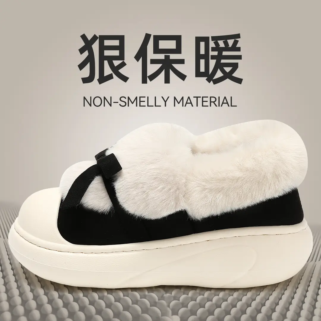 2024 New Style Cotton Slippers Women's Winter Bag Heel Indoor Home with Heel Warm Platform Cotton Shoes Women's Winter - Image 11