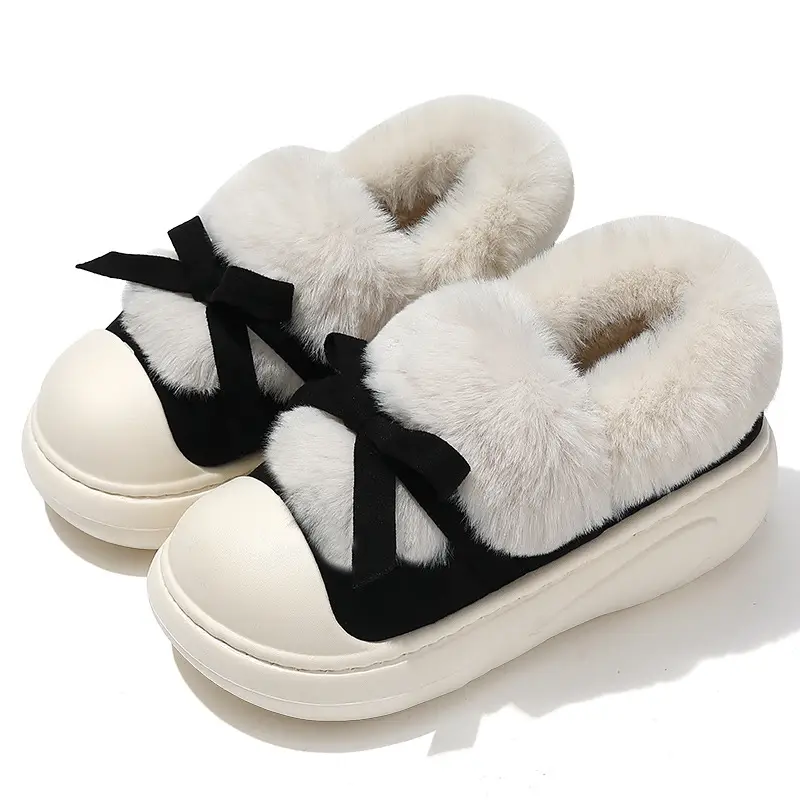 2024 New Style Cotton Slippers Women's Winter Bag Heel Indoor Home with Heel Warm Platform Cotton Shoes Women's Winter - Image 12
