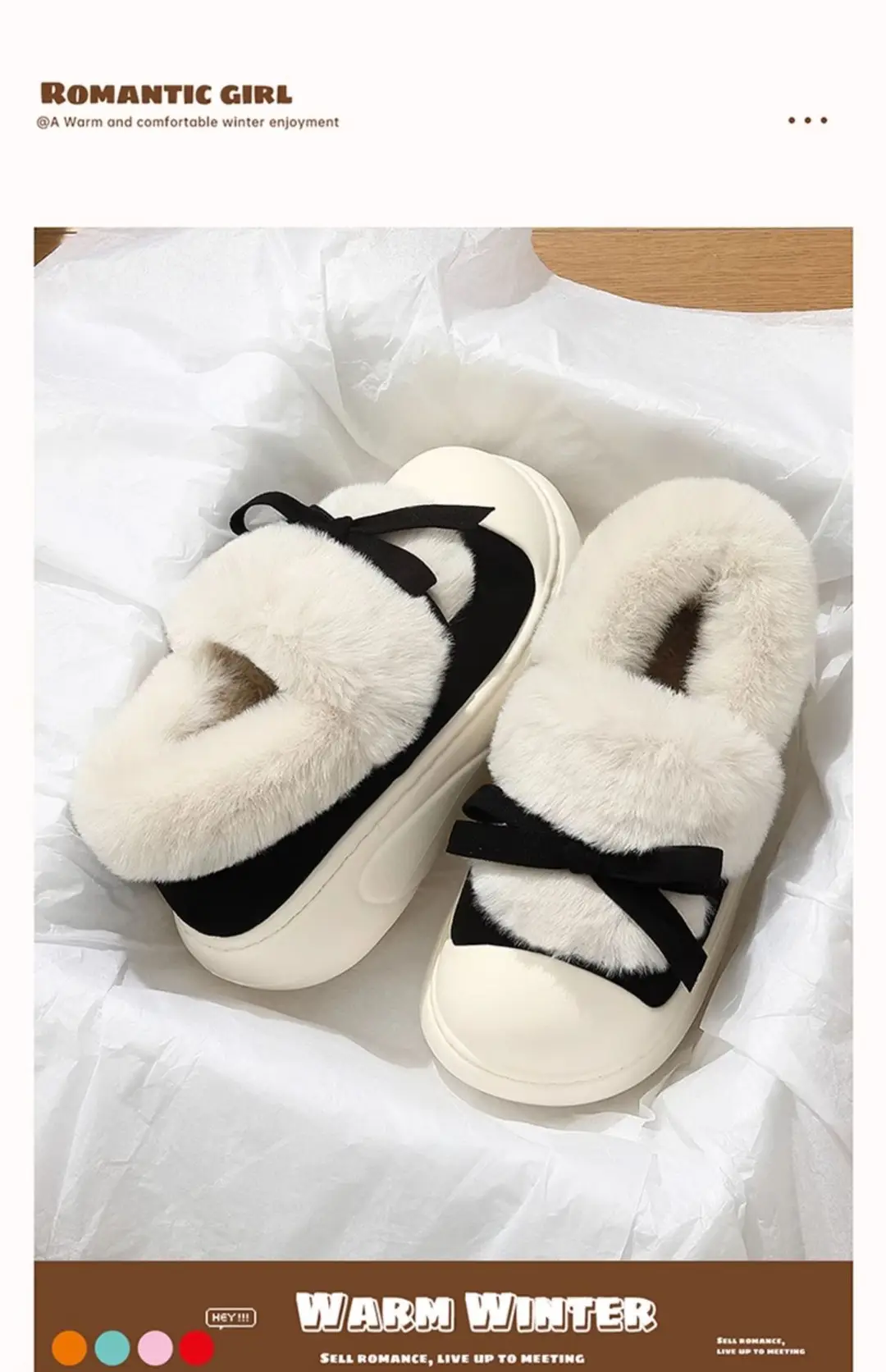 2024 New Style Cotton Slippers Women's Winter Bag Heel Indoor Home with Heel Warm Platform Cotton Shoes Women's Winter — feature 12