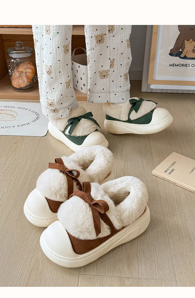 2024 New Style Cotton Slippers Women's Winter Bag Heel Indoor Home with Heel Warm Platform Cotton Shoes Women's Winter — feature 15