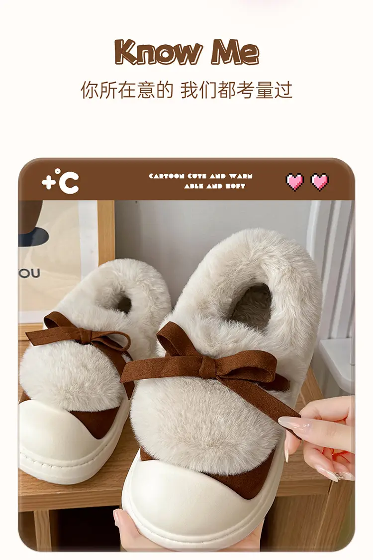 2024 New Style Cotton Slippers Women's Winter Bag Heel Indoor Home with Heel Warm Platform Cotton Shoes Women's Winter — feature 7