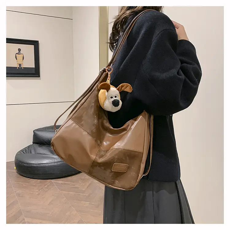 Women's Multifunctional Tote Bag Brown Leather — feature 11
