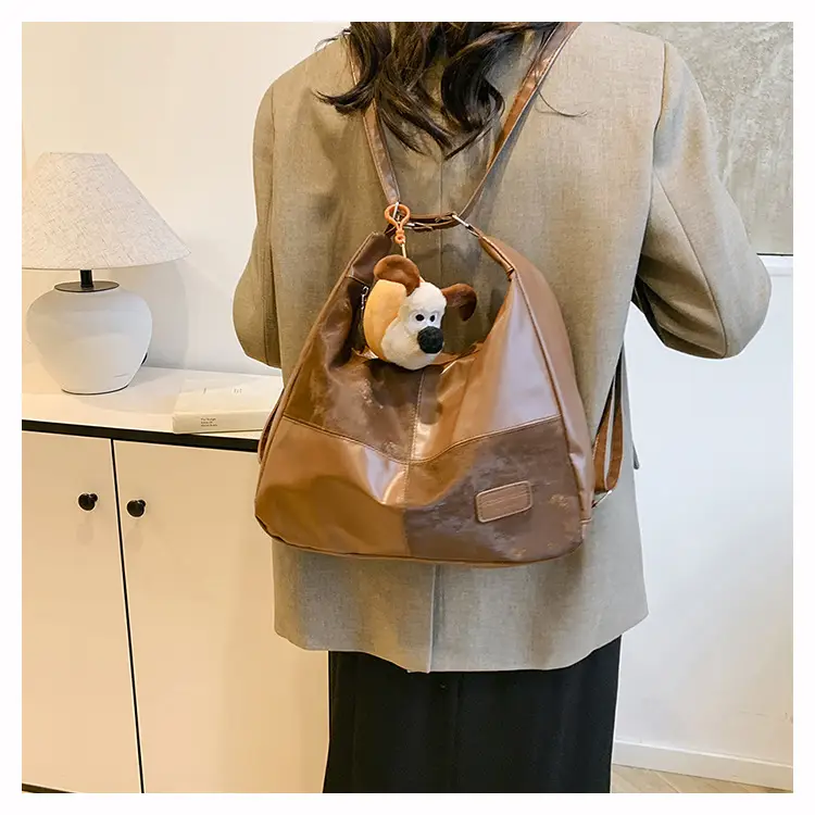 Women's Multifunctional Tote Bag Brown Leather — feature 13