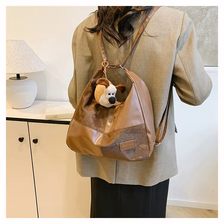 Women's Multifunctional Tote Bag Brown Leather — feature 14