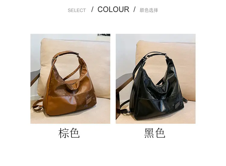 Women's Multifunctional Tote Bag Brown Leather — feature 3