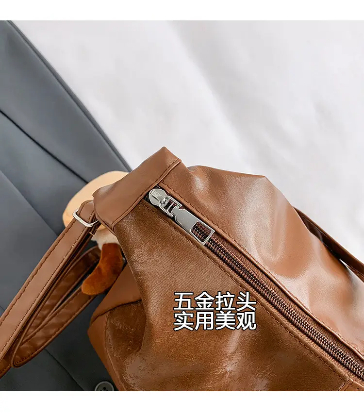 Women's Multifunctional Tote Bag Brown Leather — feature 6
