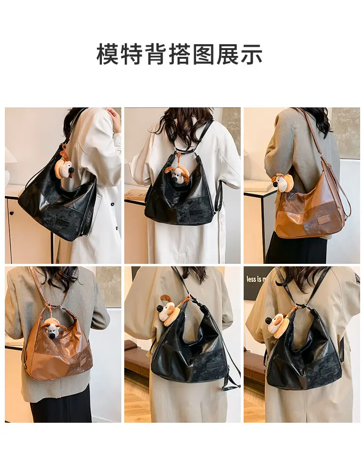 Women's Multifunctional Tote Bag Brown Leather — feature 8