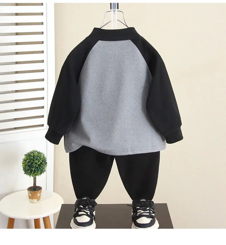 6833 Boys Thermal Base Layer Shirt Black Grey Long Sleeve 2026 — feature 5