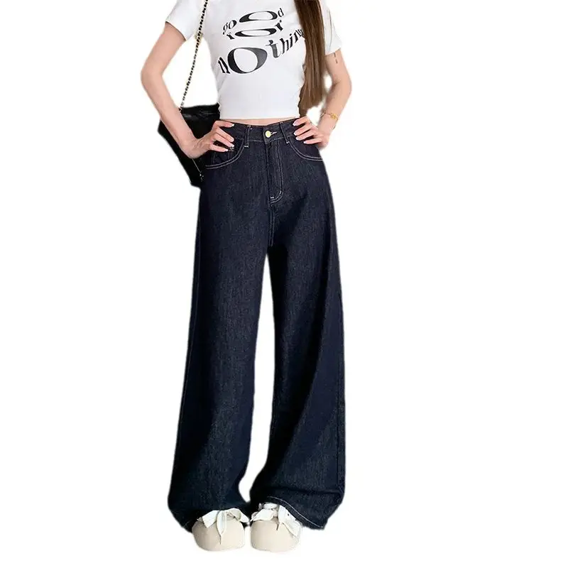 Dark Blue Wide Leg Jeans for Women 2024
