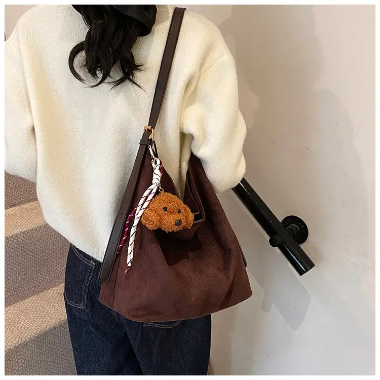 Women's Brown Faux Fur Leopard Tote Bag 2024 — feature 11