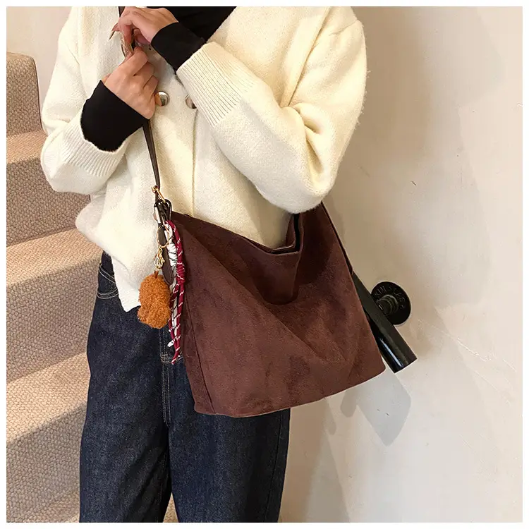 Women's Brown Faux Fur Leopard Tote Bag 2024 — feature 12