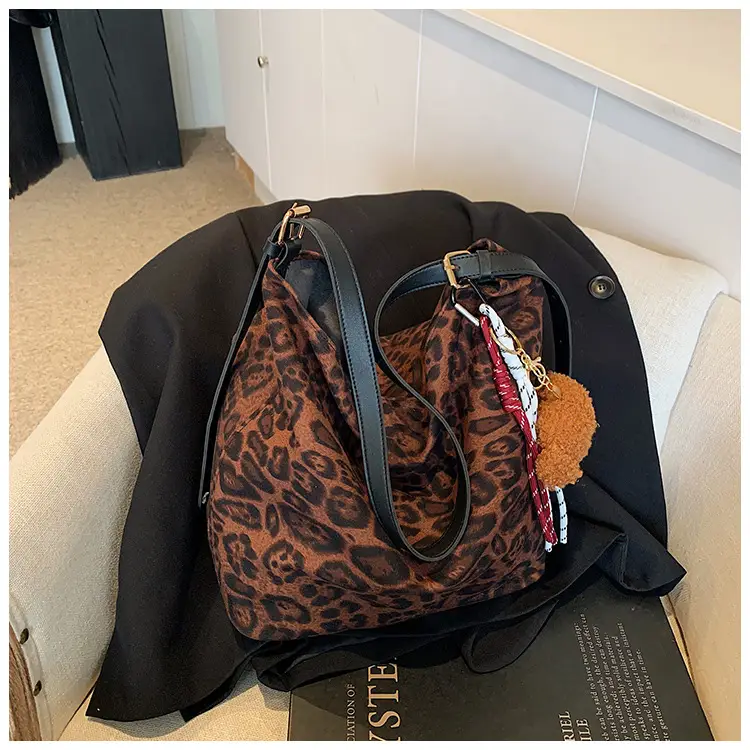 Women's Brown Faux Fur Leopard Tote Bag 2024 — feature 20