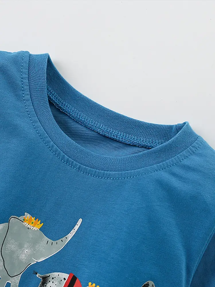 Blue Malwee Boys T-Shirt Small Medium Autumn Winter - Image 3
