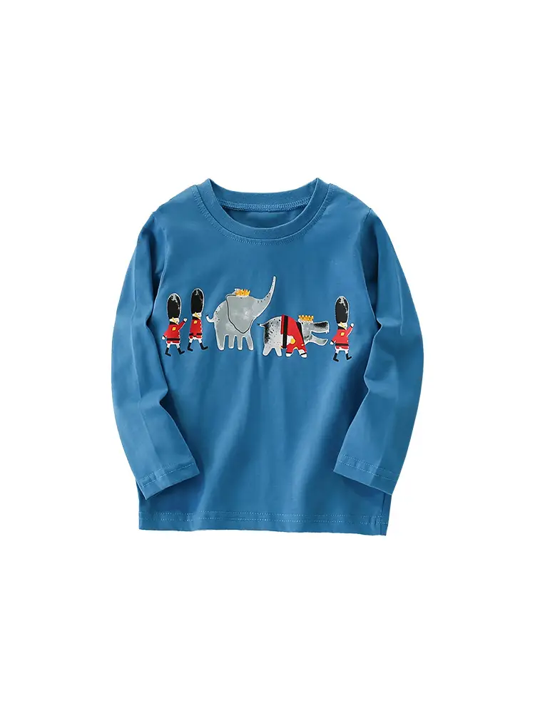 Blue Malwee Boys T-Shirt Small Medium Autumn Winter - Image 6