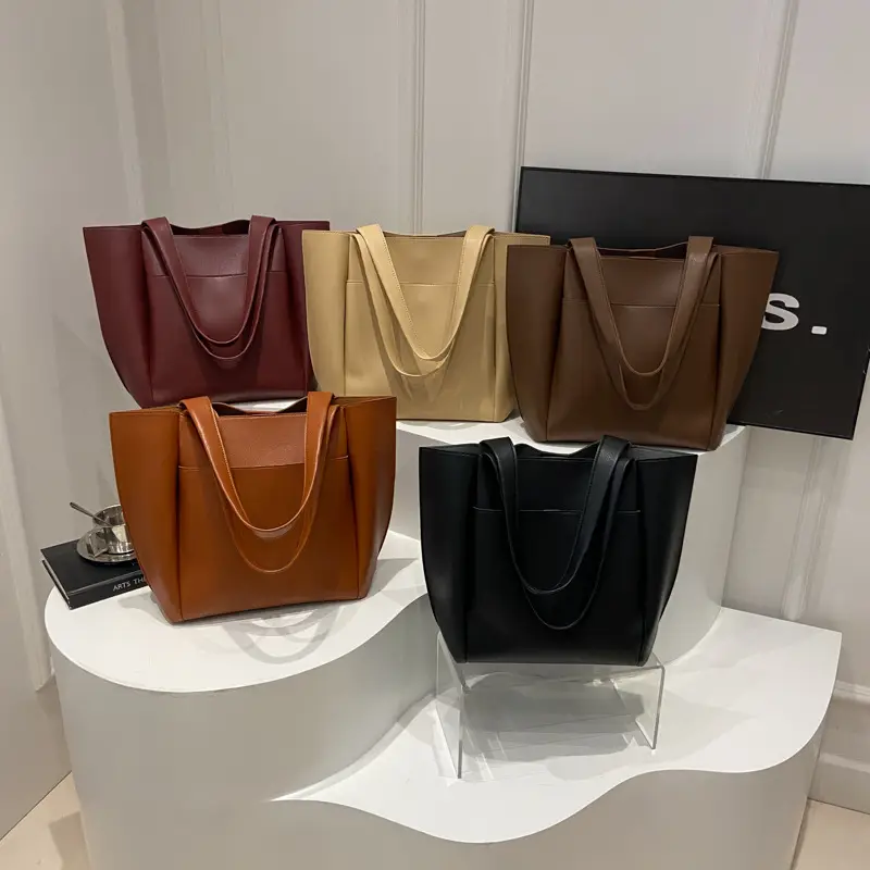 Women's Beige Tote Bag Large Capacity Casual Shoulder Bag - Image 6