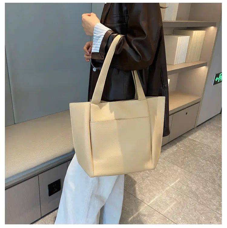 Women's Beige Tote Bag Large Capacity Casual Shoulder Bag — feature 10