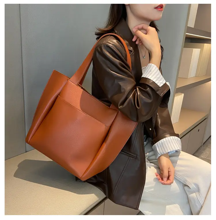 Women's Beige Tote Bag Large Capacity Casual Shoulder Bag — feature 12