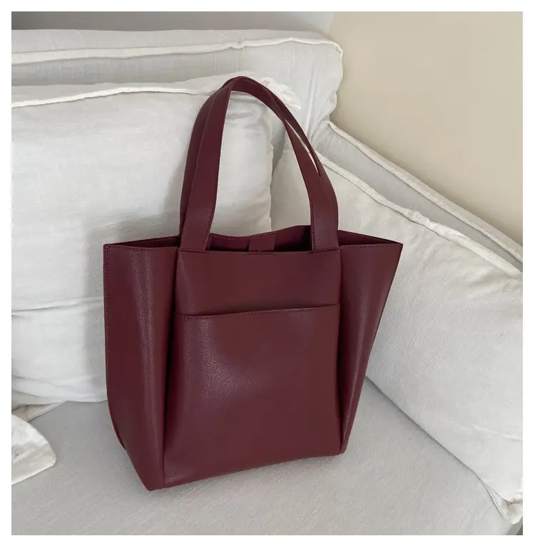 Women's Beige Tote Bag Large Capacity Casual Shoulder Bag - Image 5