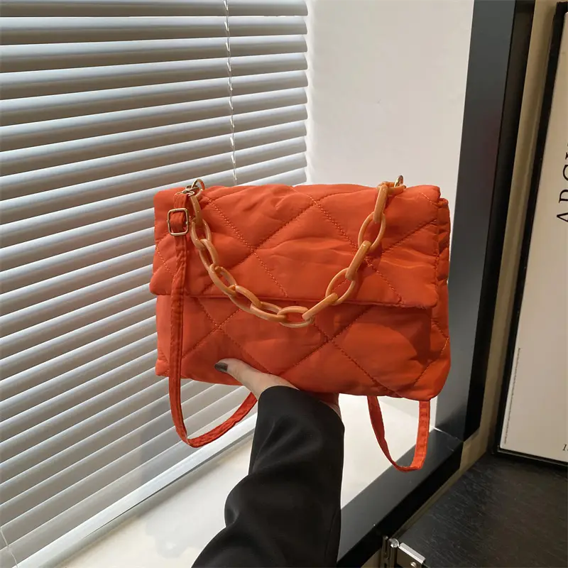 Purple Quilted Diamond Lattice Shoulder Bag 2024 - Image 11