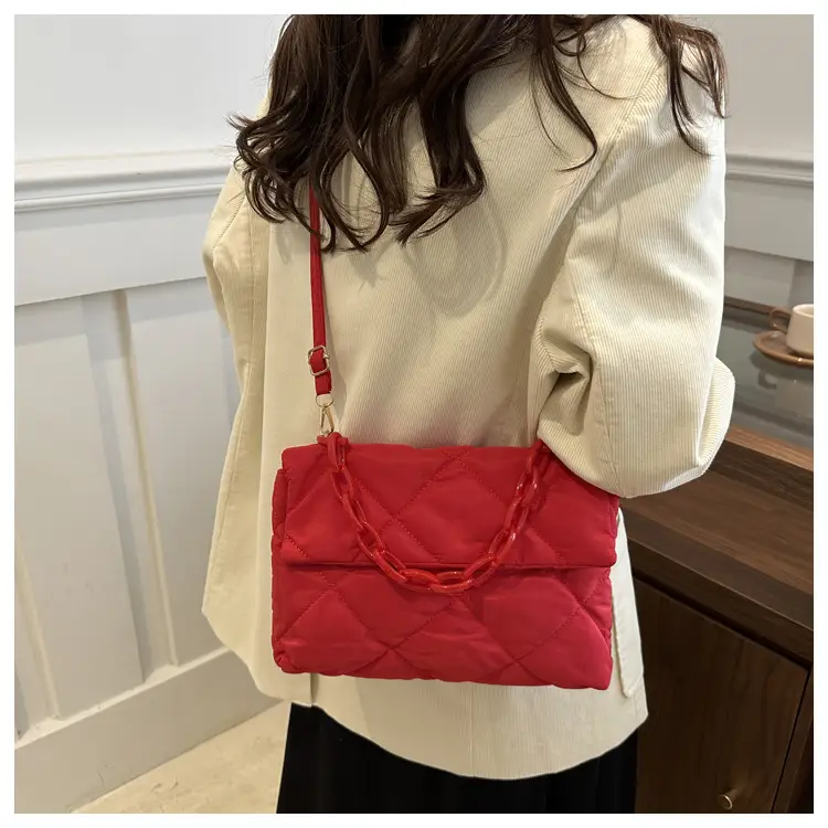 Purple Quilted Diamond Lattice Shoulder Bag 2024 — feature 25