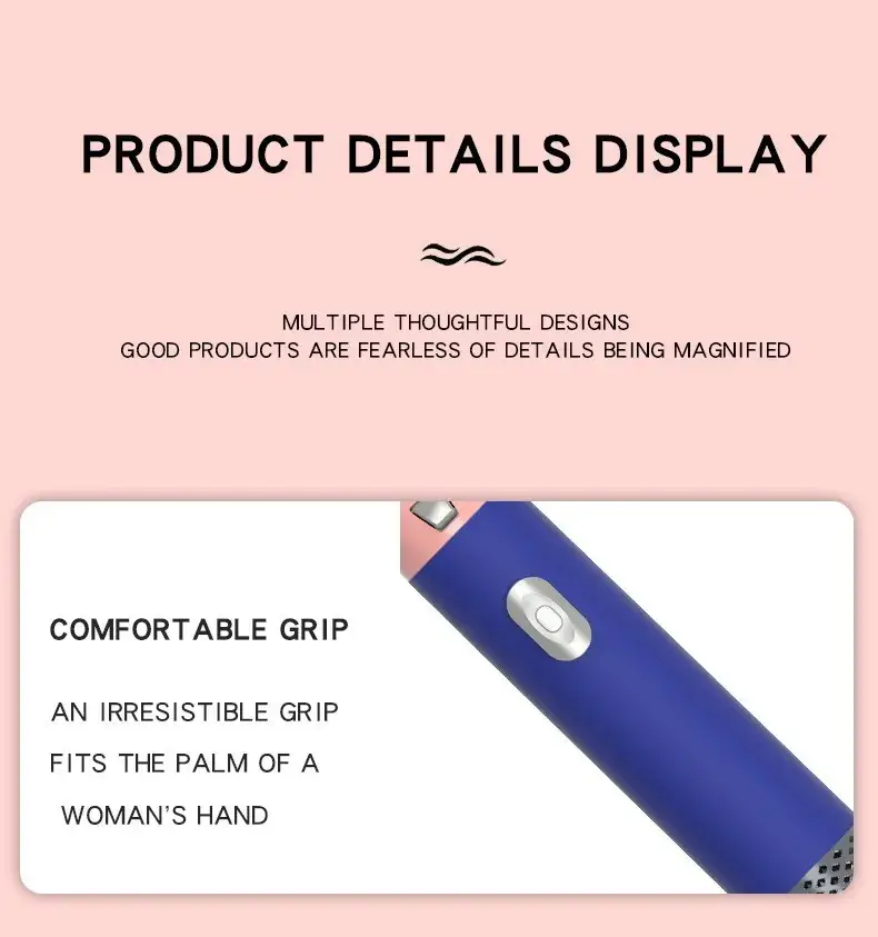 5-in-1 Self-Curling Hair Comb & Dryer Blue — feature 12