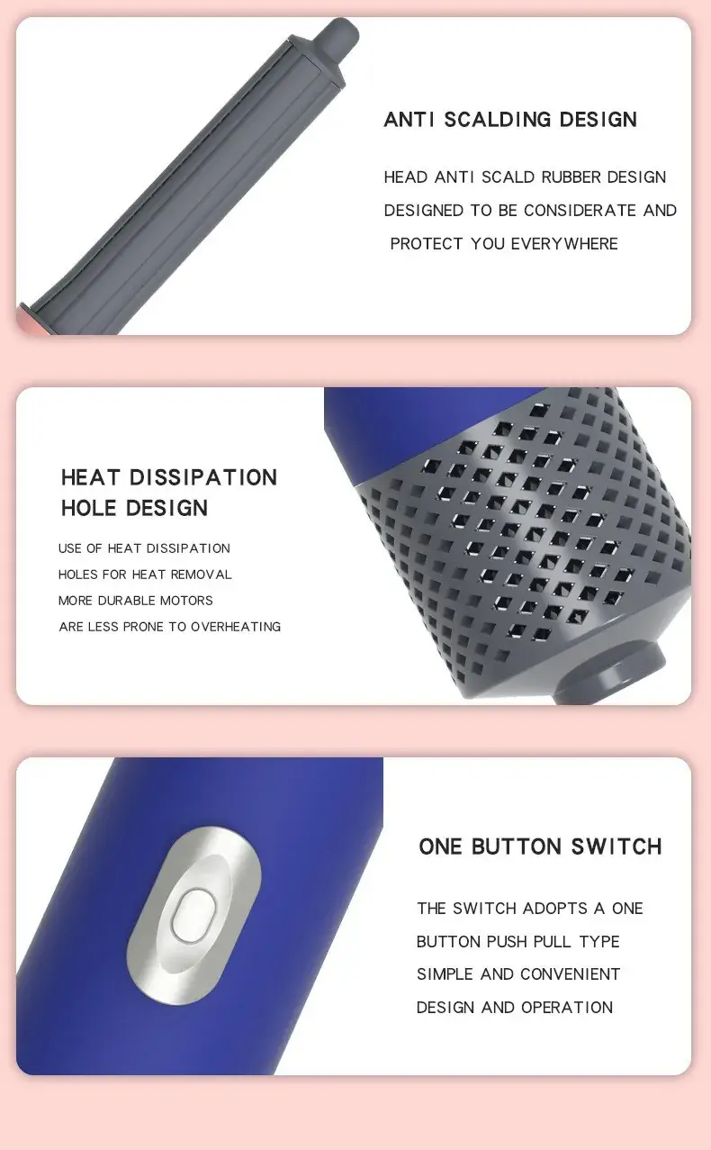5-in-1 Self-Curling Hair Comb & Dryer Blue — feature 13