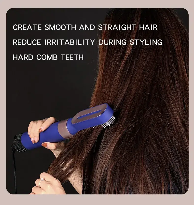 5-in-1 Self-Curling Hair Comb & Dryer Blue — feature 6