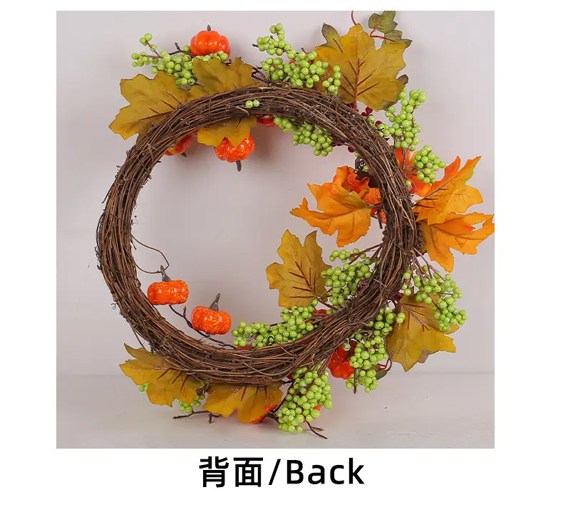 Artificial Autumn Pumpkin Wreath Decor 210g Hengchong — feature 10