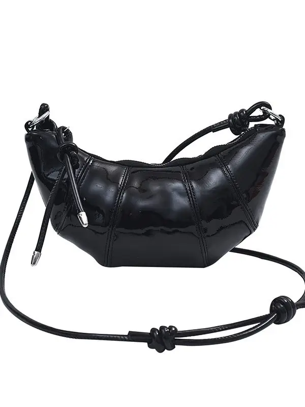Brown Glossy Crossbody Bag for Women Autumn Winter 2024 - Image 9