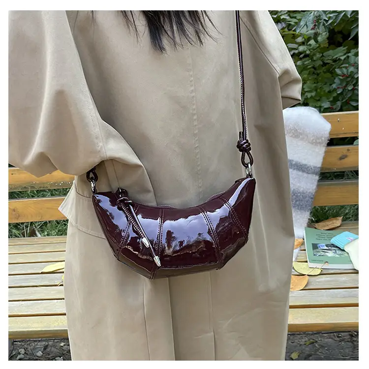 Brown Glossy Crossbody Bag for Women Autumn Winter 2024 — feature 14