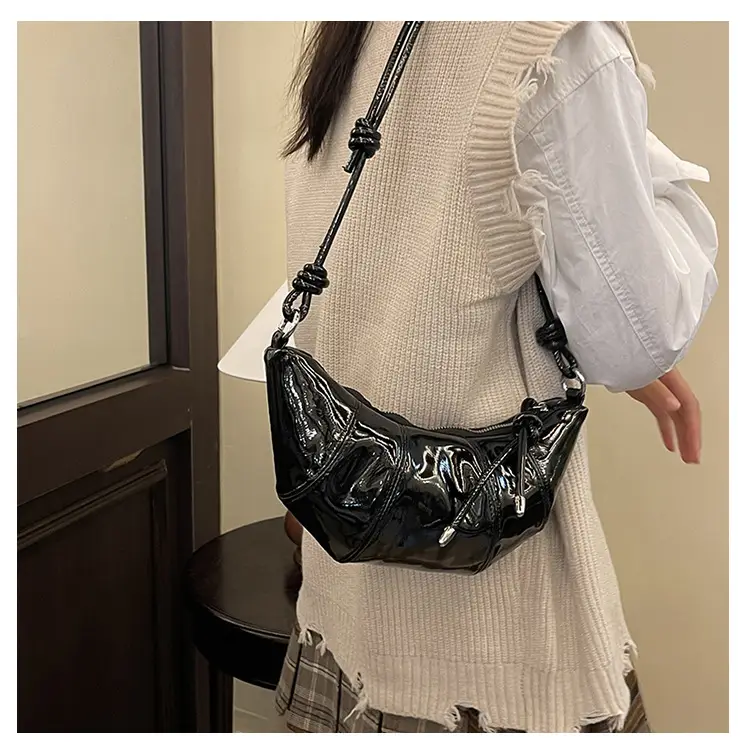 Brown Glossy Crossbody Bag for Women Autumn Winter 2024 — feature 15