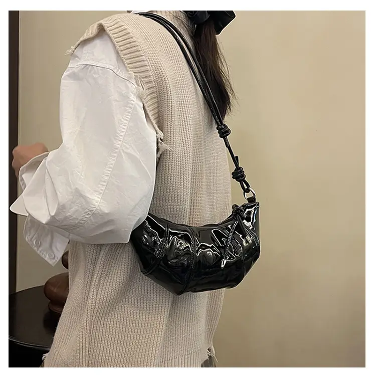 Brown Glossy Crossbody Bag for Women Autumn Winter 2024 — feature 16
