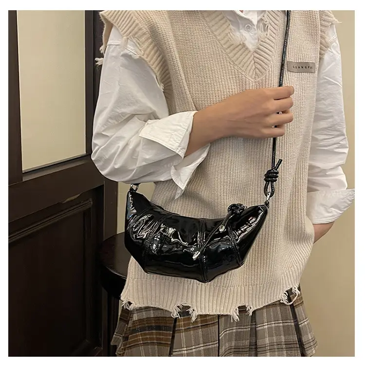 Brown Glossy Crossbody Bag for Women Autumn Winter 2024 — feature 17