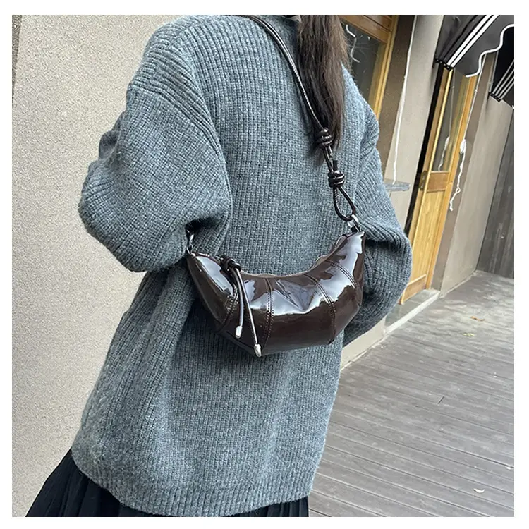 Brown Glossy Crossbody Bag for Women Autumn Winter 2024 — feature 20