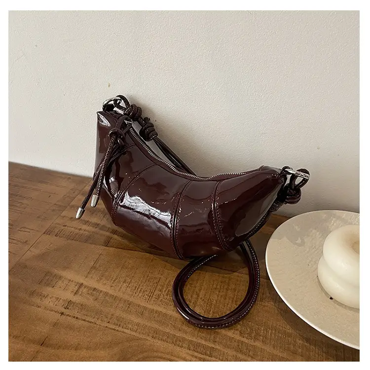 Brown Glossy Crossbody Bag for Women Autumn Winter 2024 — feature 30