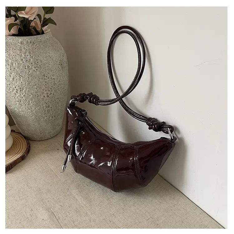 Brown Glossy Crossbody Bag for Women Autumn Winter 2024 — feature 31