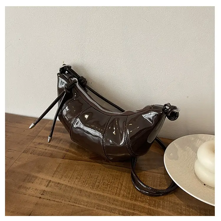 Brown Glossy Crossbody Bag for Women Autumn Winter 2024 — feature 33