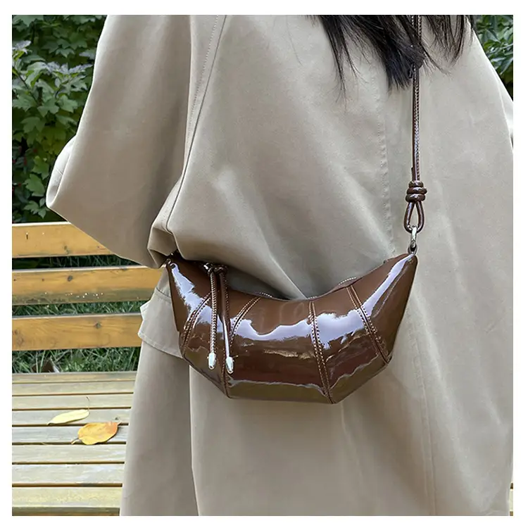 Brown Glossy Crossbody Bag for Women Autumn Winter 2024 — feature 8