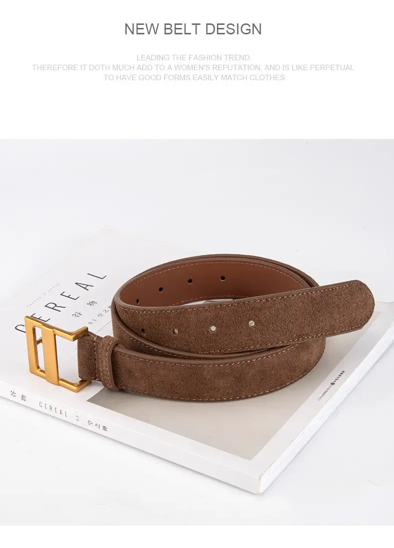 Women's Cross-Country Matte Belt with Gold Buckle — feature 10
