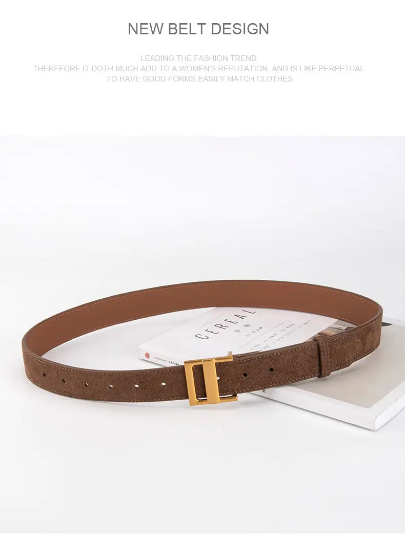 Women's Cross-Country Matte Belt with Gold Buckle — feature 11