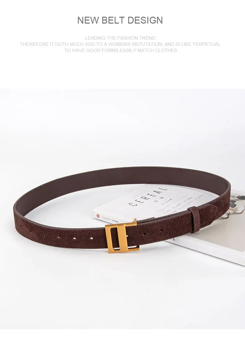 Women's Cross-Country Matte Belt with Gold Buckle — feature 12