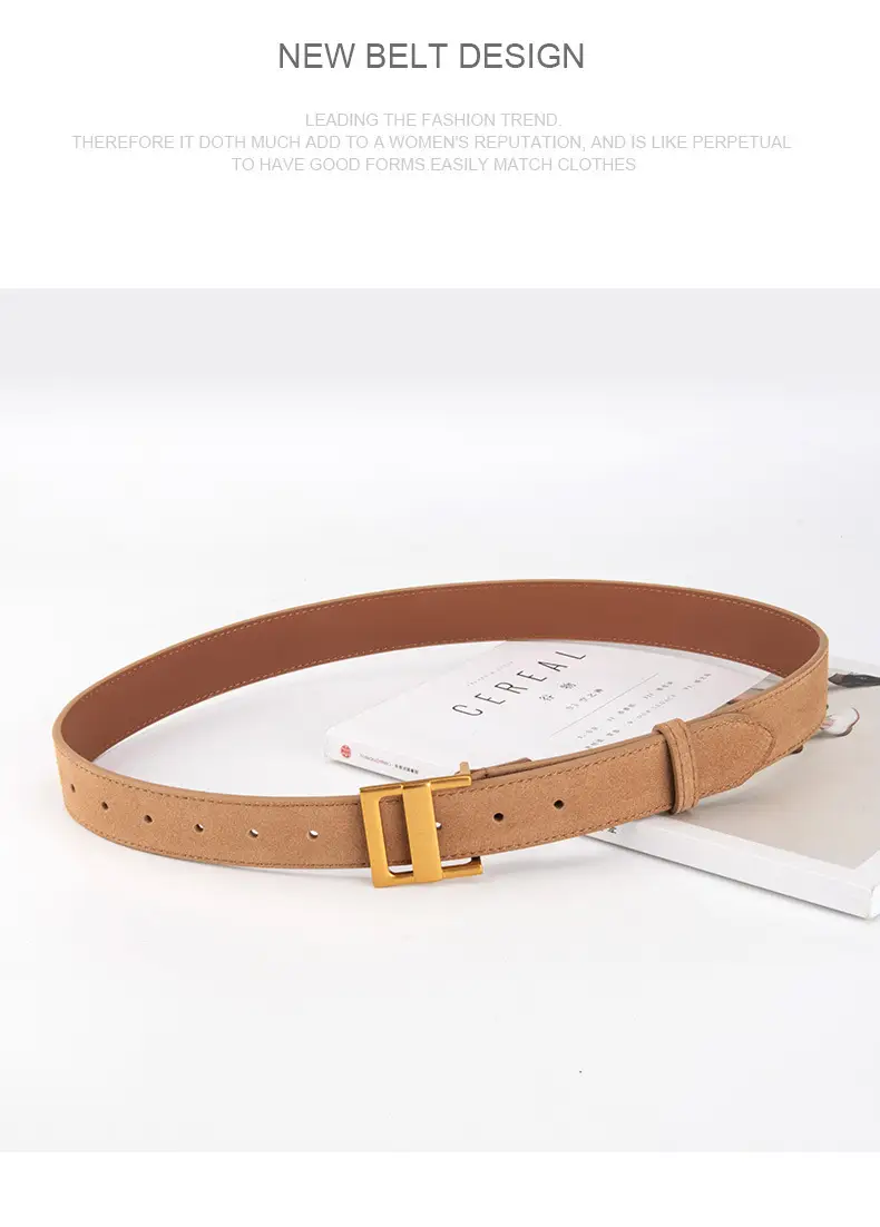Women's Cross-Country Matte Belt with Gold Buckle — feature 13